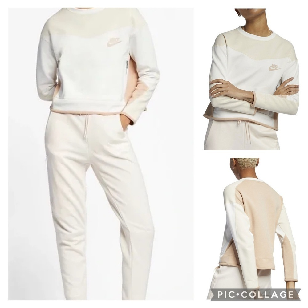 Nike Sportswear Tech Fleece Crewneck Cropped Sweatshirt Women’s size large